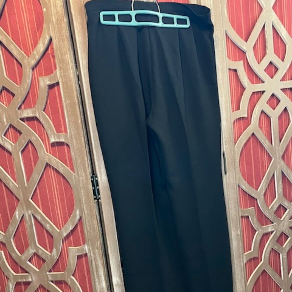 Black Wide leg Cuffed Trousers